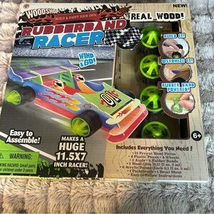 Woodshop Rubberband Racecar Kit - Wood Model Kit, DIY Build and Paint
